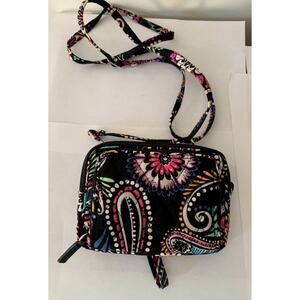Vera Bradley BANDANA SWIRL Black Retired All in One Crossbody & Wristlet Straps